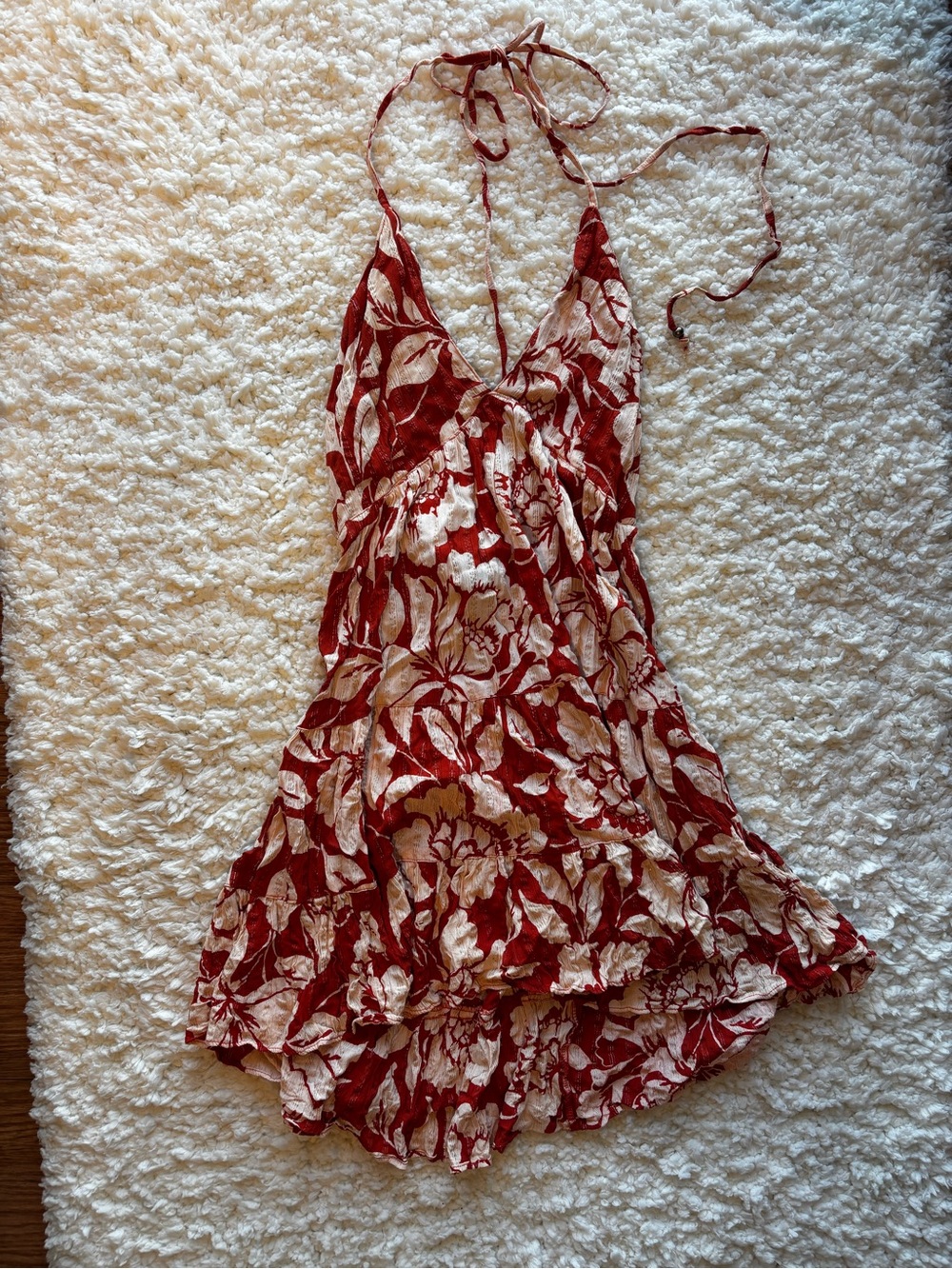 Angie Red and White Floral Halter Chemise